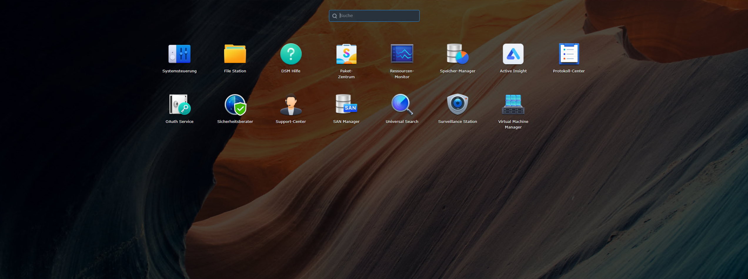 Synology OS - Hauptmenü