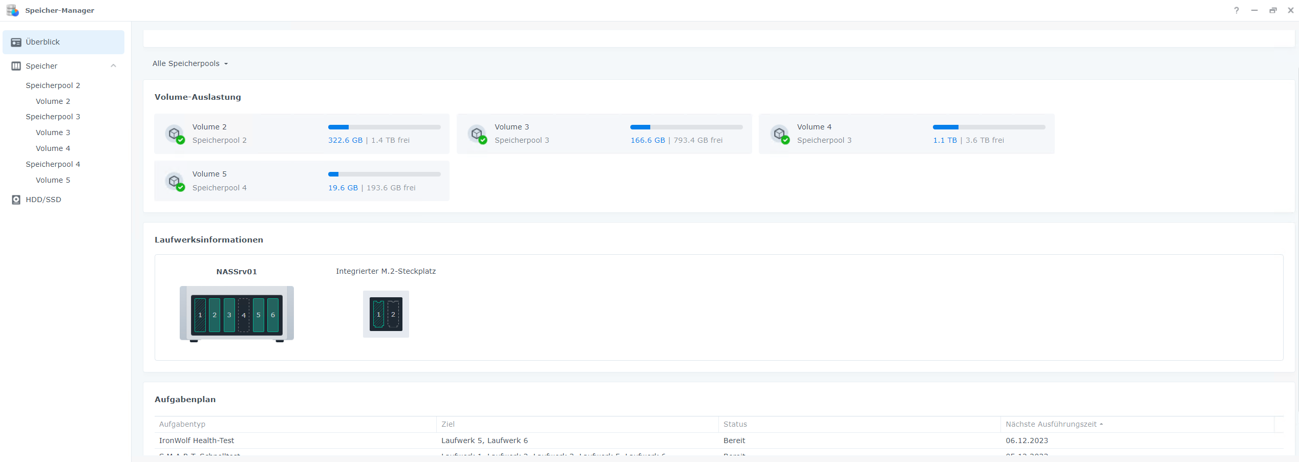Synology OS - Speichermanager